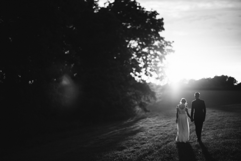 walking into the sunset
