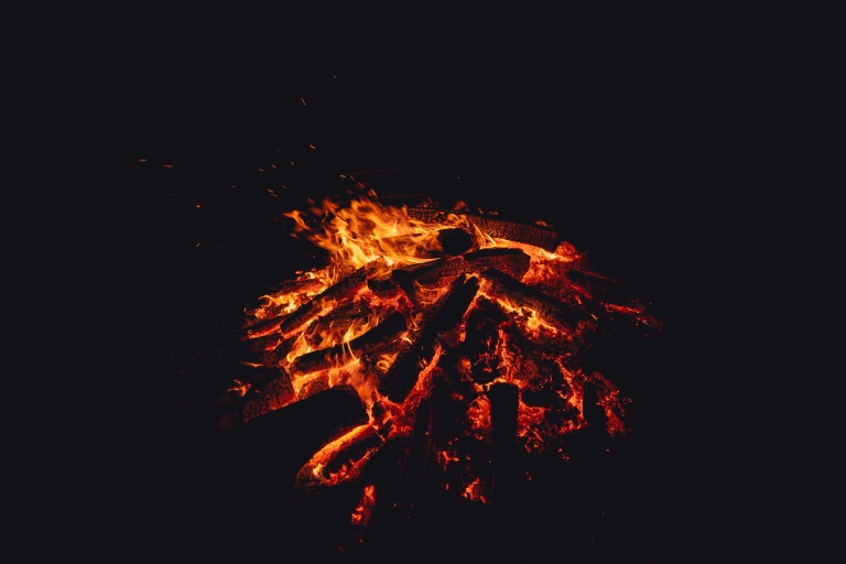 fire embers from fire pits at the venue